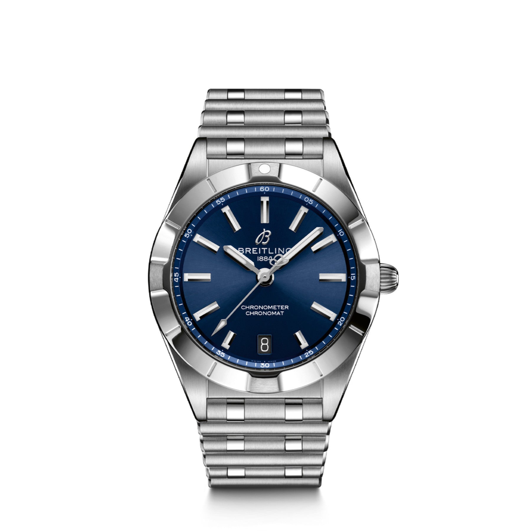 Breitling Chronomat 32 Blue Dial Silver Steel Strap Watch for Women - A77310101C1A1