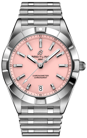  Shop Authentic Breitling Chronomat 32 Diamonds Pink Dial Silver Steel Strap Watch for Women - A77310101K1A1 - Luxxuri