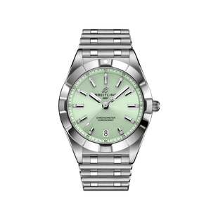  Shop Authentic Breitling Chronomat 32 Diamonds Green Dial Silver Steel Strap Watch for Women - A77310101L1A1 - Luxxuri