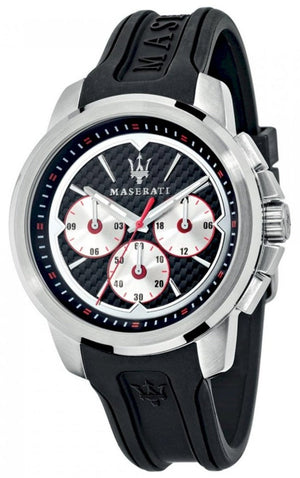  Shop Authentic Maserati SFIDA Chronograph Black Silver Dial Black Rubber Strap Watch For Men - R8851123001 - Luxxuri
