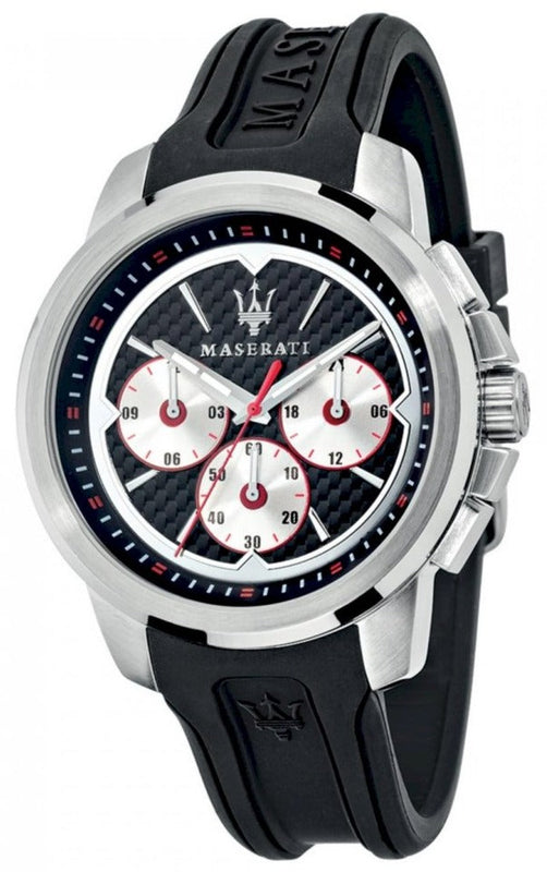  Shop Authentic Maserati SFIDA Chronograph Black Silver Dial Black Rubber Strap Watch For Men - R8851123001 - Luxxuri