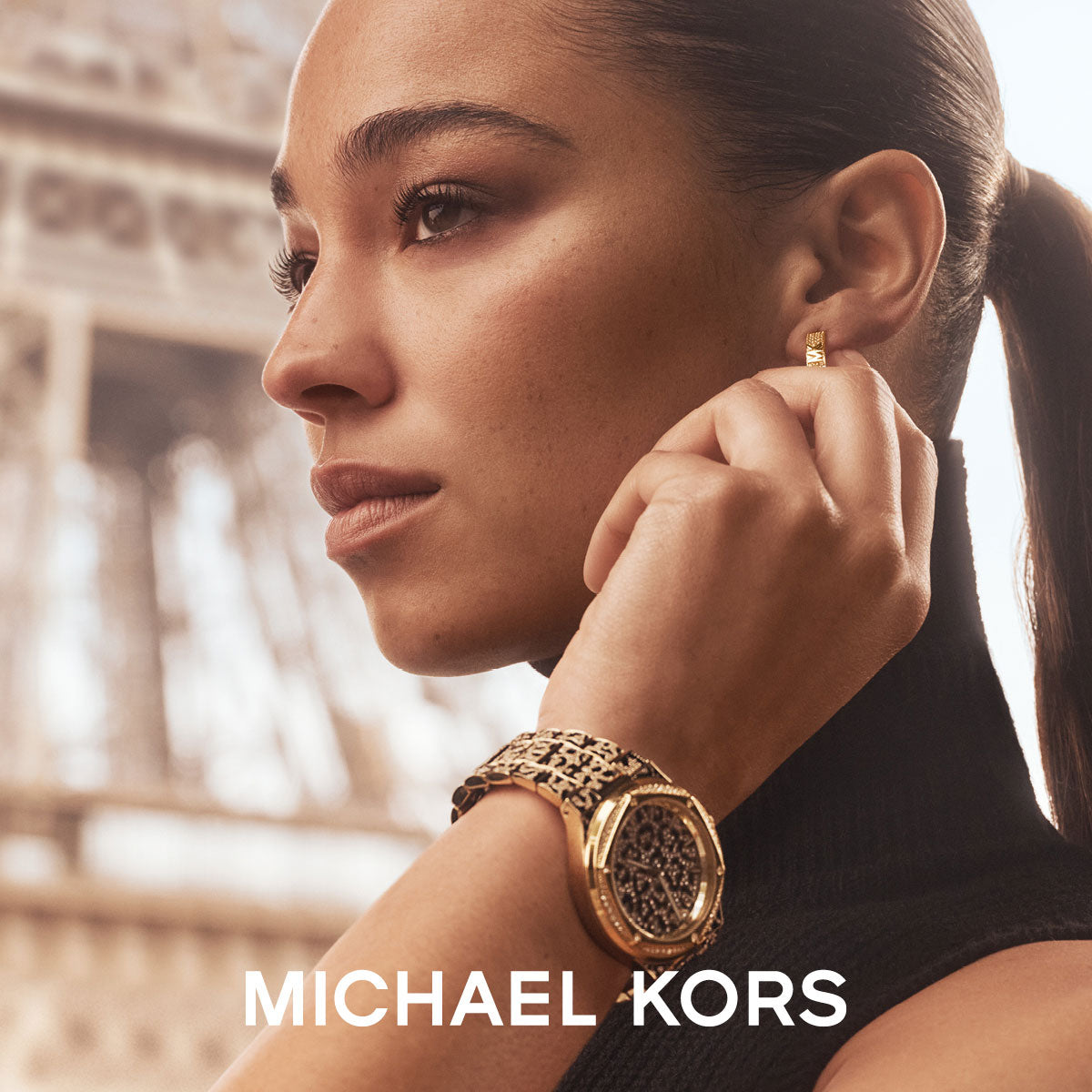  Shop Authentic Michael Kors Lennox Three Hand Crystals Gold Dial Two Tone Steel Strap Watch For Women - MK7284 - Luxxuri