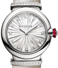  Shop Authentic Bvlgari LVCEA Diamonds Silver Mother of Pearl Dial Silver Leather Strap Watch for Women - LVCEA103367 - Luxxuri
