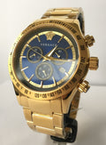  Shop Authentic Versace Classic Chronograph Quartz Blue Dial Gold Steel Strap Watch For Men - VEV700619 - Luxxuri