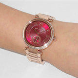  Shop Authentic Michael Kors Skylar Maroon Dial Rose Gold Steel Strap Watch for Women - MK6086 - Luxxuri