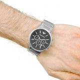  Shop Authentic Emporio Armani Sportivo Chronograph Black Dial Silver Steel Strap Watch For Men - AR2460 - Luxxuri