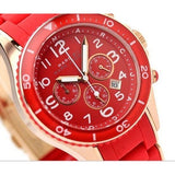 Shop Authentic Marc Jacobs Rock Chronograph Red Dial Red Silicone Strap Watch for Women - MBM2577 - Luxxuri
