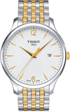  Shop Authentic Tissot T Classic Tradition White Dial Two Tone Mesh Bracelet Watch For Men - T063.610.22.037.00 - Luxxuri