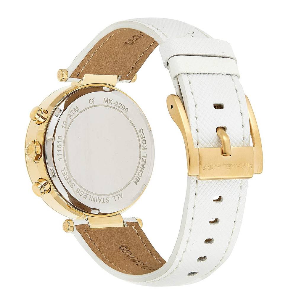  Shop Authentic Michael Kors Parker White Dial with Diamonds White Leather Strap Watch for Women - MK2290 - Luxxuri