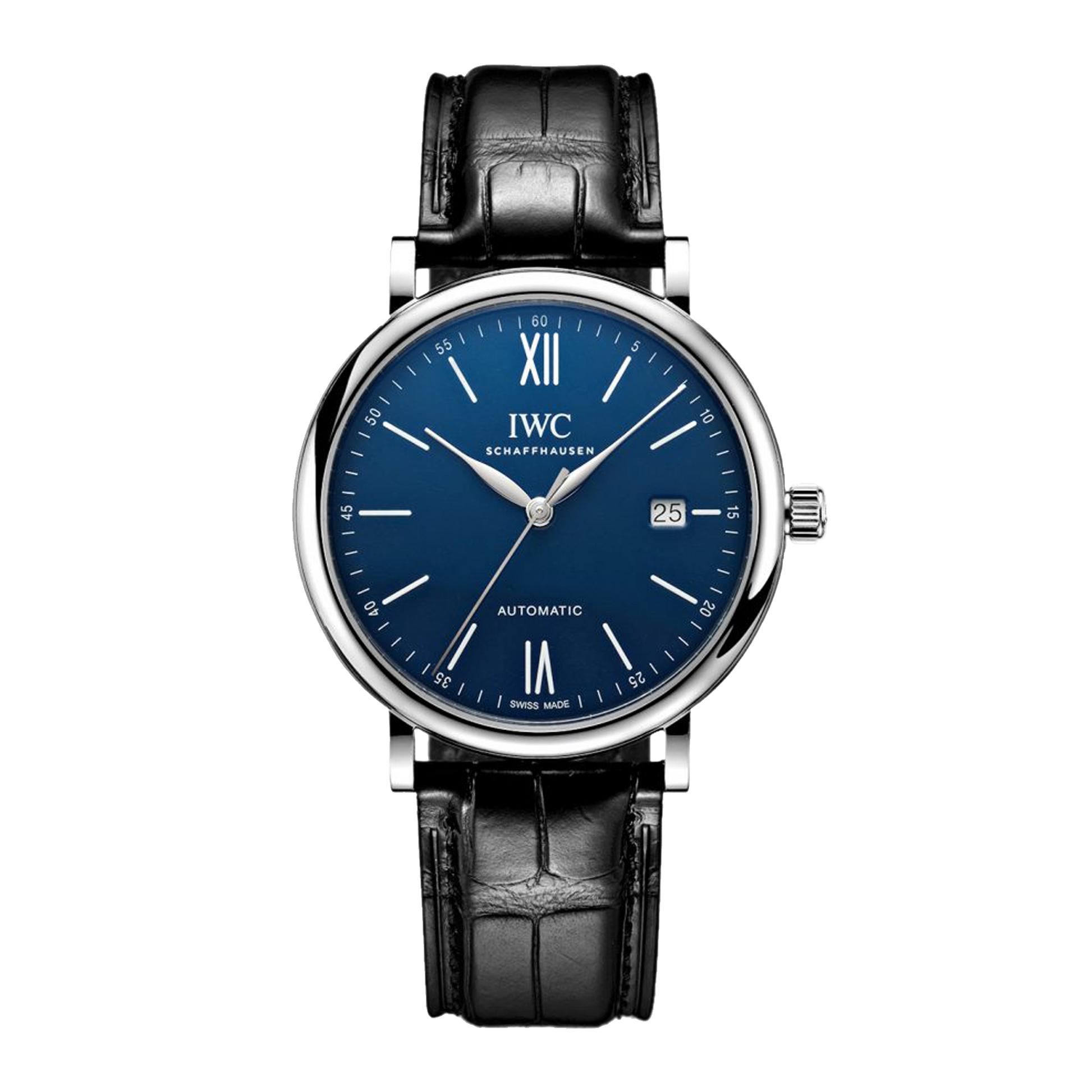  Shop Authentic IWC Portofino '150 Years Edition' Automatic Blue Dial Black Leather Strap Watch for Men - IW356518 - Luxxuri