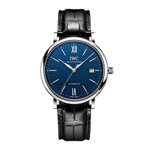  Shop Authentic IWC Portofino '150 Years Edition' Automatic Blue Dial Black Leather Strap Watch for Men - IW356518 - Luxxuri