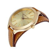  Shop Authentic Michael Kors Runway Gold Dial Brown Leather Strap Watch For Women - MK2256 - Luxxuri