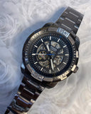  Shop Authentic Fossil Bronson Automatic Skeleton Black Dial Grey Steel Strap Watch for Men - ME3218 - Luxxuri