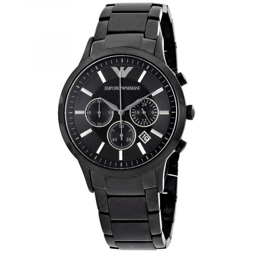  Shop Authentic Emporio Armani Classic Chronograph Black Dial Black Stainless Steel Strap Watch For Men - AR2453 - Luxxuri