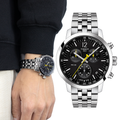  Shop Authentic Tissot PRC 200 Chronograph Black Dial Silver Steel Strap Watch For Men - T114.417.11.057.00 - Luxxuri