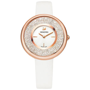  Shop Authentic Swarovski Crystalline Pure White Dial White Leather Strap Watch for Women - 5376083 - Luxxuri