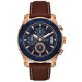  Shop Authentic Guess Pinnacle Chronograph Quartz Blue Dial Brown Leather Strap Watch For Women - W0673G3 - Luxxuri