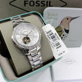  Shop Authentic Fossil Architect Automatic Silver Dial Silver Steel Strap Watch for Women - ME3057 - Luxxuri