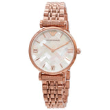  Shop Authentic Emporio Armani Mother of Pearl Dial Rose Gold Steel Strap Watch For Women - AR11110 - Luxxuri