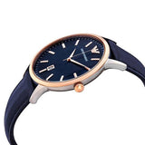  Shop Authentic Emporio Armani Renato Analog Blue Dial Black Leather Strap Watch For Men - AR2506 - Luxxuri
