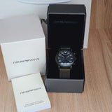  Shop Authentic Emporio Armani Luigi Quartz Chronograph Black Dial Green Mesh Bracelet Watch For Men - AR11115 - Luxxuri