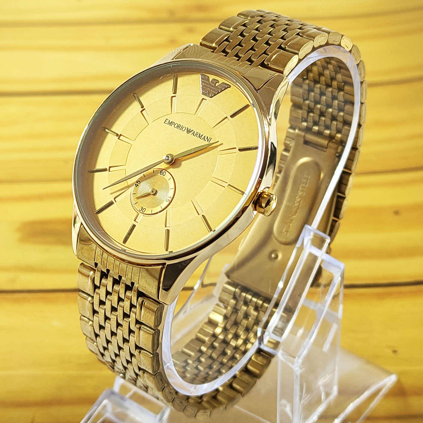  Shop Authentic Emporio Armani Classic Silver Dial Two Tone Steel Strap Watch For Men - AR1839 - Luxxuri