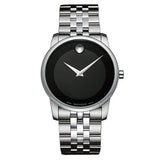  Shop Authentic Movado Museum Classic Black Dial Silver Steel Strap Watch For Men - 606504 - Luxxuri