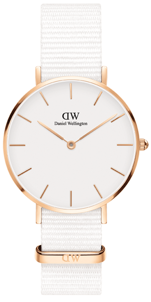  Shop Authentic Daniel Wellington Petite Dover Quartz White Dial White NATO Strap Watch For Women - DW001000313 - Luxxuri