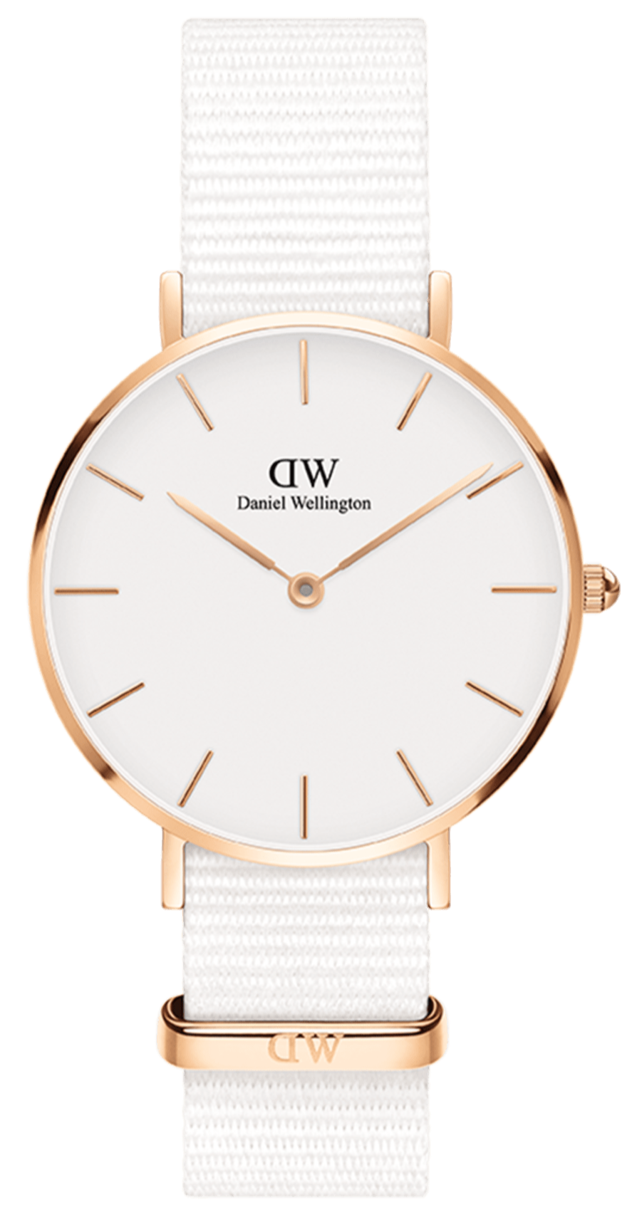  Shop Authentic Daniel Wellington Classic Petite Dover White Dial White Nylon Strap Watch For Women - DW00100311 - Luxxuri