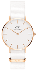  Shop Authentic Daniel Wellington Classic Petite Dover White Dial White Nylon Strap Watch For Women - DW00100311 - Luxxuri
