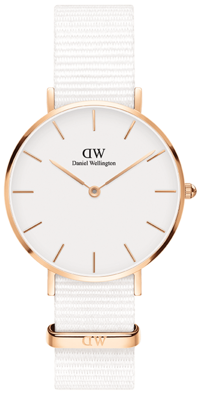  Shop Authentic Daniel Wellington Petite Dover Quartz White Dial White NATO Strap Watch For Women - DW001000313 - Luxxuri
