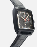  Shop Authentic Tag Heuer Monaco Automatic Chronograph Black Dial Black Leather Strap Watch for Men - CBL2180.FC6497 - Luxxuri
