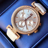  Shop Authentic Swarovski Era Journey Silver Dial White Leather Strap Watch for Women - 5295369 - Luxxuri