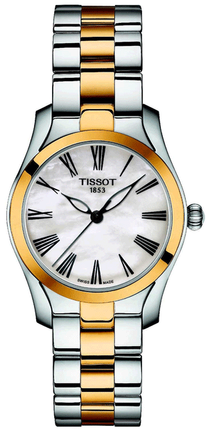  Shop Authentic Tissot T Wave Lady White Mother of Pearl Dial Two Tone Steel Strap Watch For Women - T112. 210. 22. 113. 00 - Luxxuri
