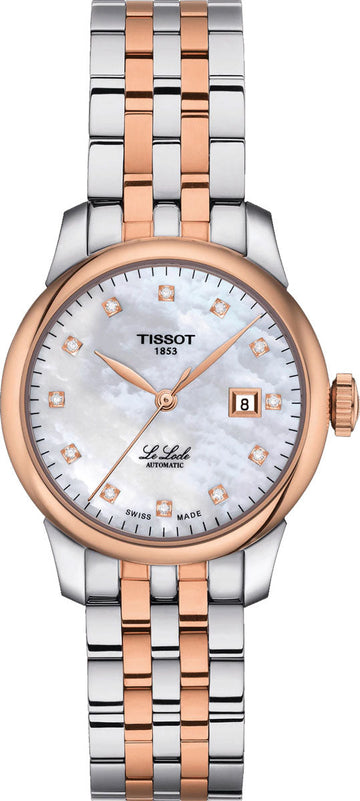  Shop Authentic Tissot Le Locle Automatic Diamonds Mother of Pearl White Dial Two Tone Steel Strap Watch For Women - T006.207.22.116.00 - Luxxuri