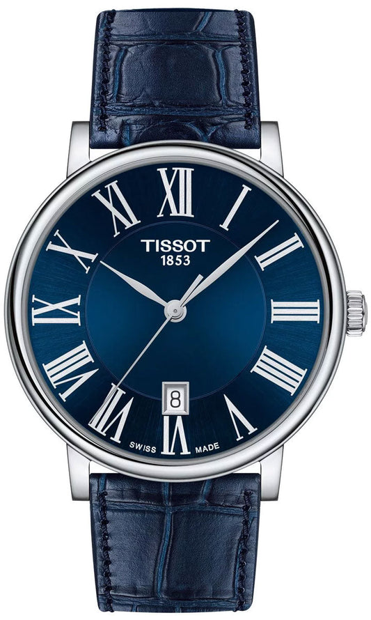  Shop Authentic Tissot Carson Premium Blue Dial Blue Leather Strap Watch For Men - T122.410.16.043.00 - Luxxuri