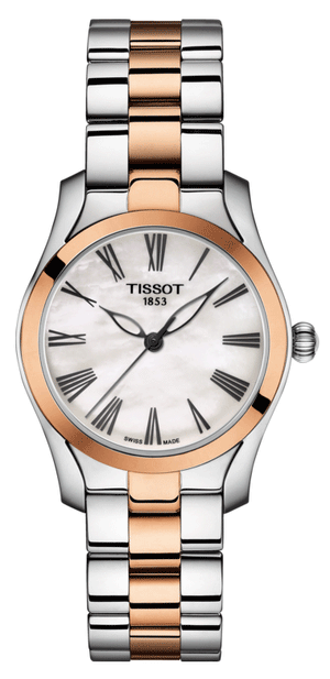  Shop Authentic Tissot T Wave Mother of Pearl Dial Two Tone Steel Strap Watch For Women - T112.210.22.113.01 - Luxxuri