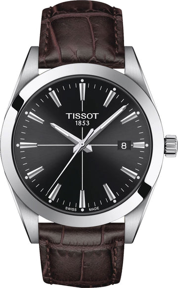  Shop Authentic Tissot Gentlemen Black Dial Brown Leather Strap Watch for Men - T127.410.16.051.01 - Luxxuri