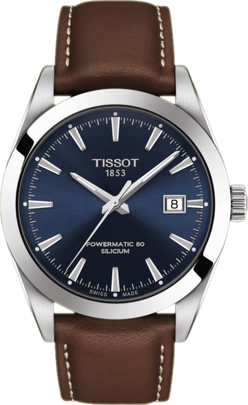  Shop Authentic Tissot Gentleman Powermatic 80 Silicium Blue Dial Brown Leather Strap Watch For Men - T127.407.16.041.00 - Luxxuri