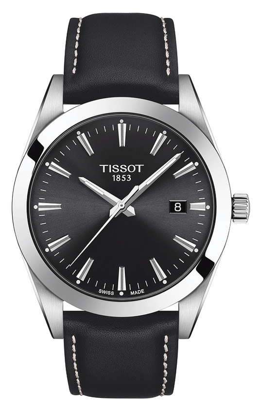  Shop Authentic Tissot Gentleman Black Dial Black Leather Strap Watch For Men - T127.410.16.051.00 - Luxxuri