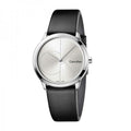 Shop Authentic Calvin Klein Minimal Silver Dial Black Leather Strap Watch for Men - K3M221CY - Luxxuri