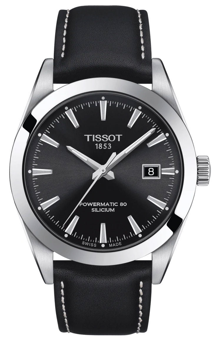  Shop Authentic Tissot Gentleman Powermatic 80 Silicium Black Dial Black Leather Strap Watch For Men - T127.407.16.051.00 - Luxxuri