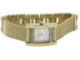  Shop Authentic Guess Nouveau Diamonds Gold Dial Gold Mesh Bracelet Watch for Women - W0127L2 - Luxxuri