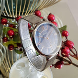  Shop Authentic Fossil Jacqueline Mother of Pearl Blue Dial Silver Mesh Strap Watch for Women - ES4322 - Luxxuri