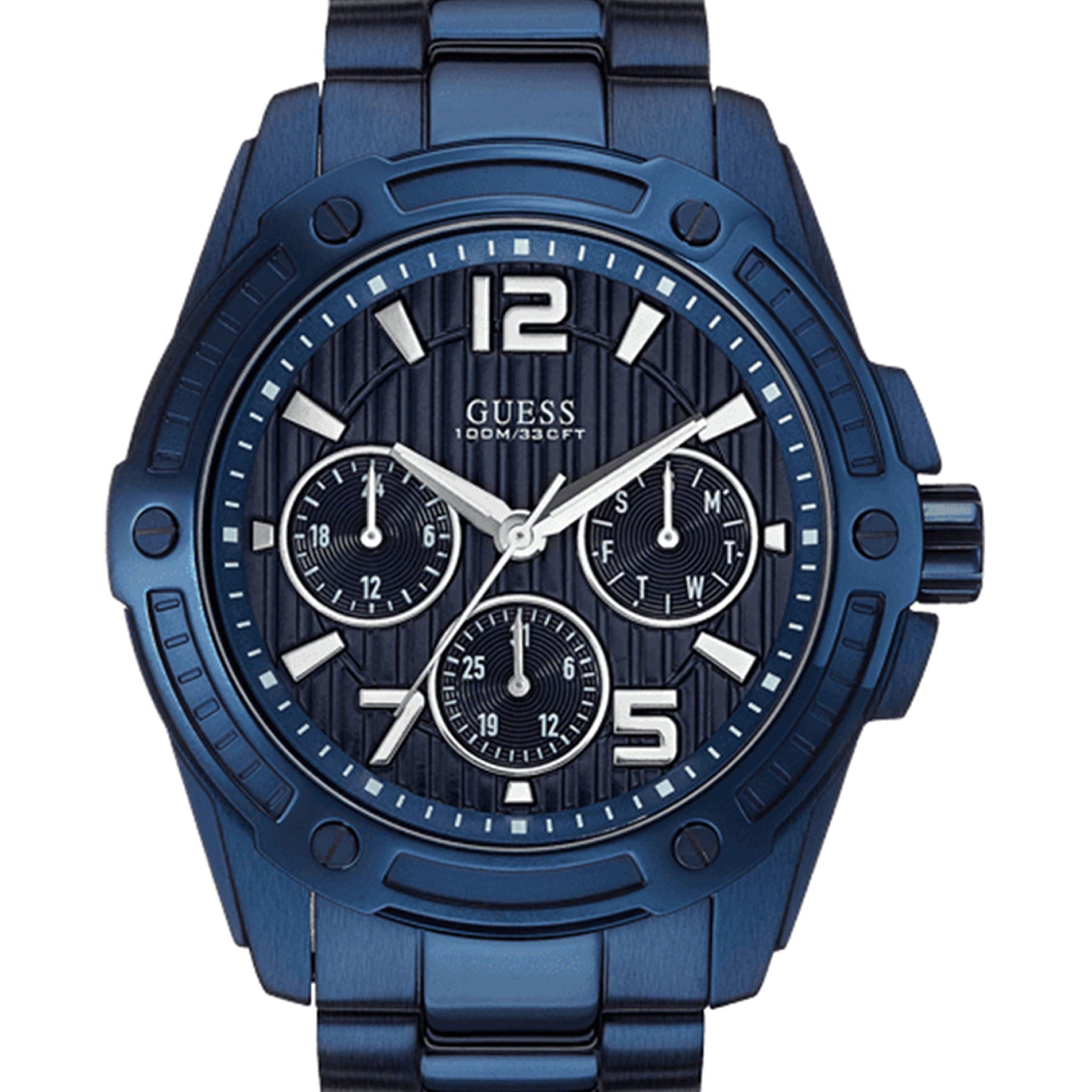  Shop Authentic Guess Flagship Chronograph Blue Dial Blue Steel Strap Watch for Men - W0601G2 - Luxxuri