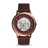  Shop Authentic Fossil Vintage Muse Automatic Skeleton Maroon Dial Maroon Leather Strap Watch for Women - ME3137 - Luxxuri