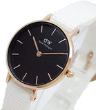  Shop Authentic Daniel Wellington Classic Petite Dover Black Dial White NATO Strap Watch For Women - DW001000314 - Luxxuri