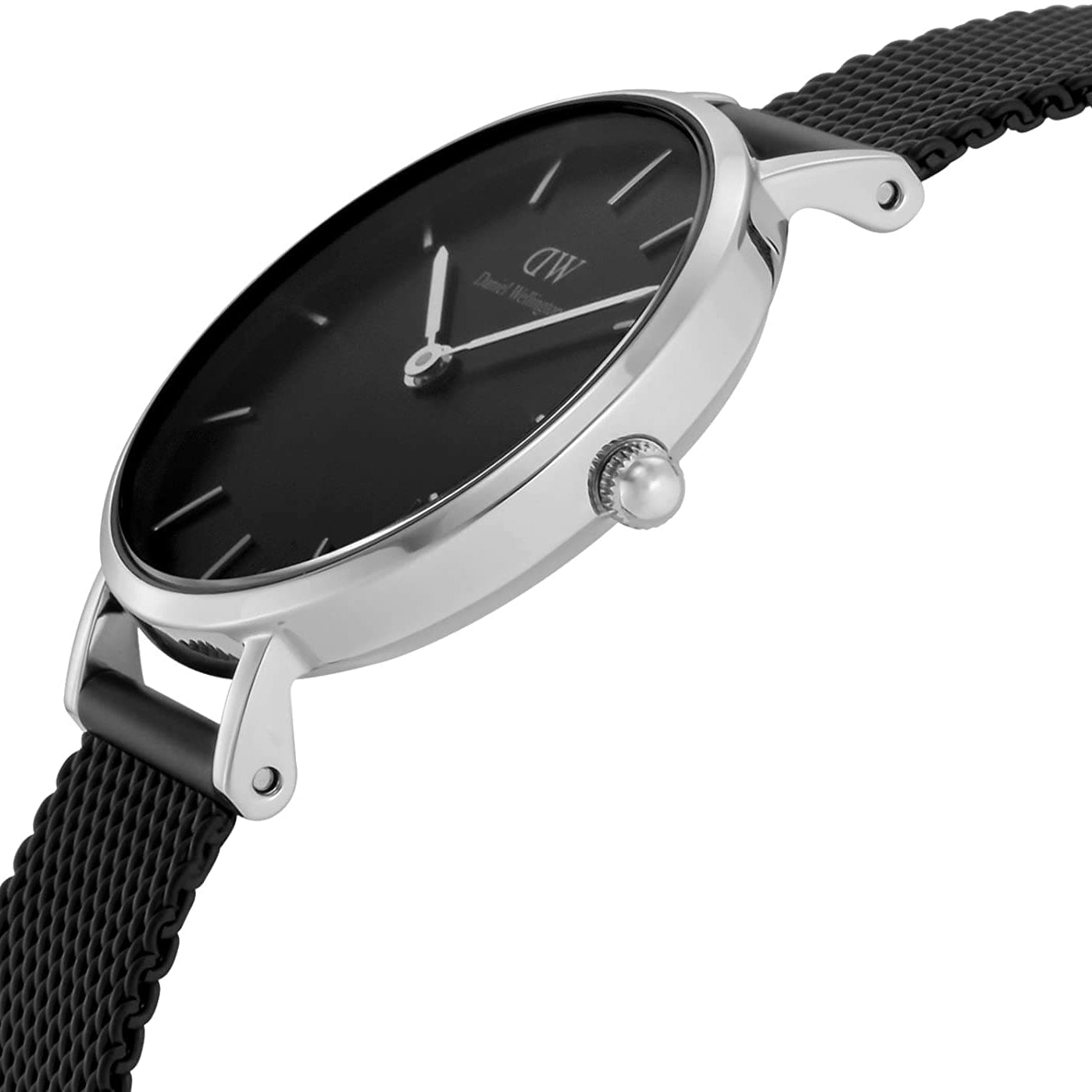  Shop Authentic Daniel Wellington Petite Ashfield Black Dial Black Mesh Strap Watch For Women - DW00100246 - Luxxuri