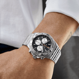  Shop Authentic Breitling Chronomat B01 42mm Black Dial Silver Steel Strap Watch for Men - AB0134101B1A1 - Luxxuri