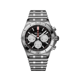  Shop Authentic Breitling Chronomat B01 42mm Black Dial Silver Steel Strap Watch for Men - AB0134101B1A1 - Luxxuri